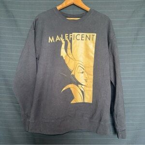 Disney Villains Maleficent Black Long Sleeve Cotton Poly Sweatshirt Pullover M